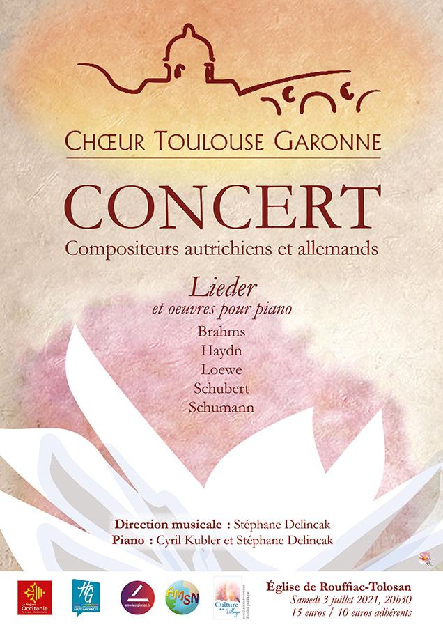 Affiche Concert Compositeurs autrichiens et allemands - Rouffiac-Tolosan 3 juillet 2021