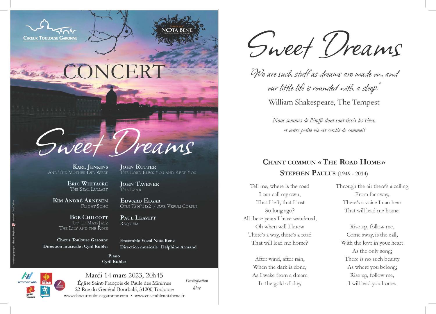 Présentation programme "Sweet Dreams"